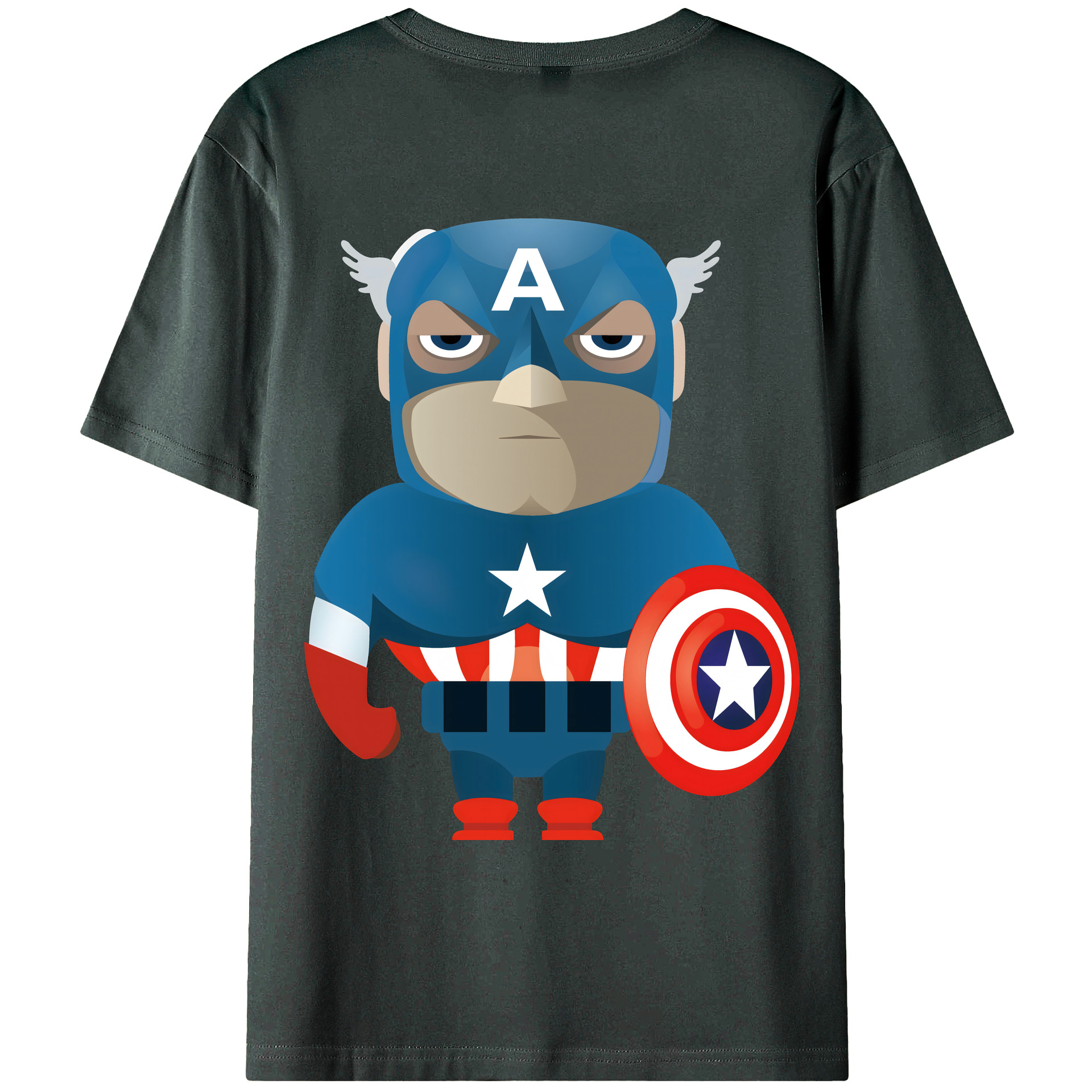 （画像用） アベンジャーズ The Avengers 綿100％ メンズ半袖Tシャツ（バックプリント） 通気性